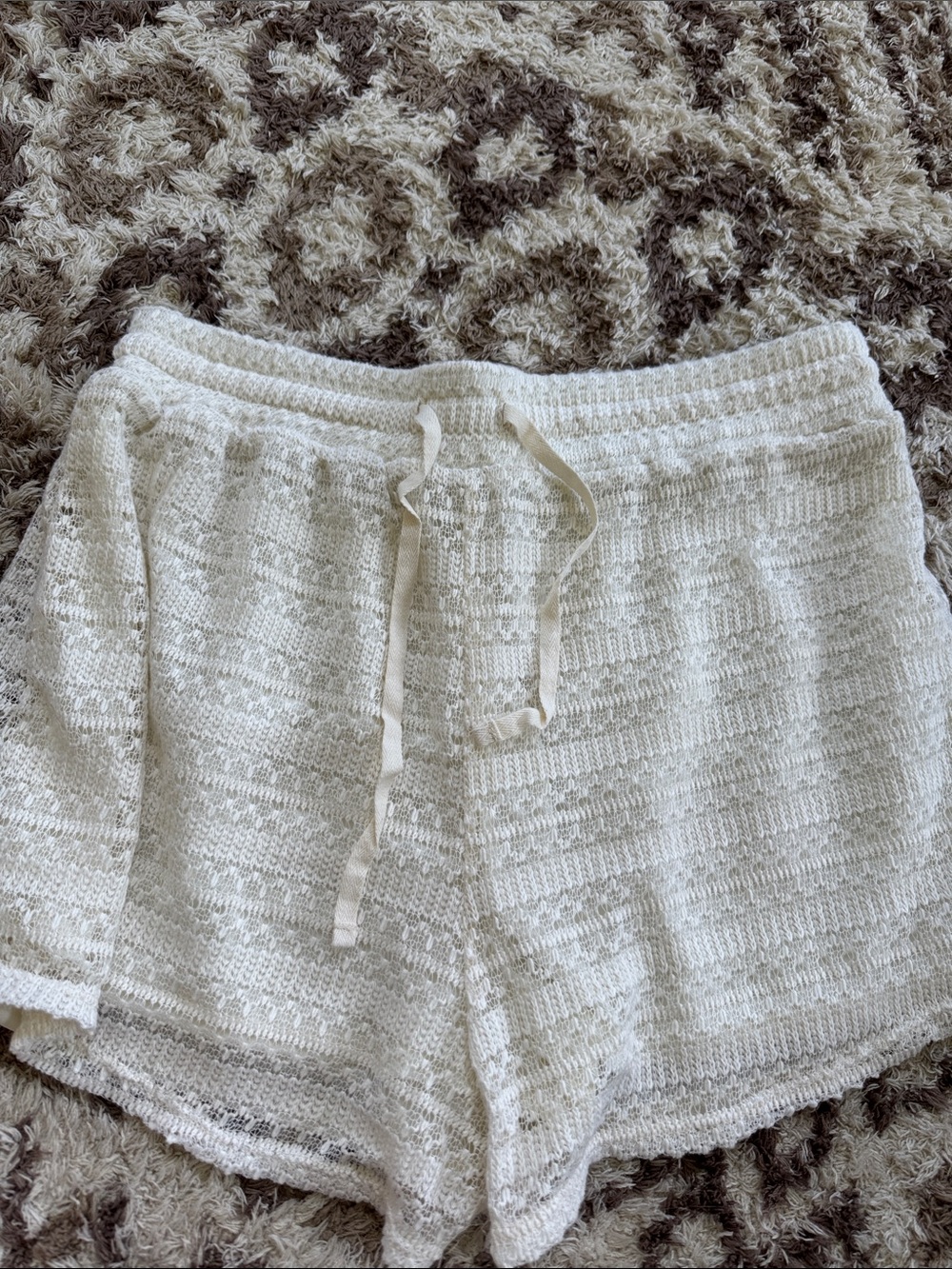 Gilli Cream Knit Drawstring Shorts